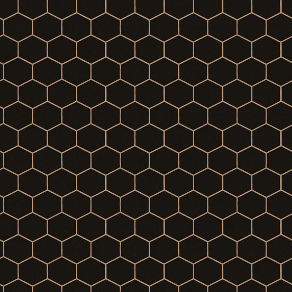 Vliestapete Hexagon Geo - Schwarz - 0,52m  x 10,05m  x 0,02m - Schwarz / Gold