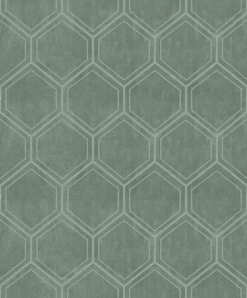 Vliestapete Hexagon Typ A - 10 m x 52 cm - Grün