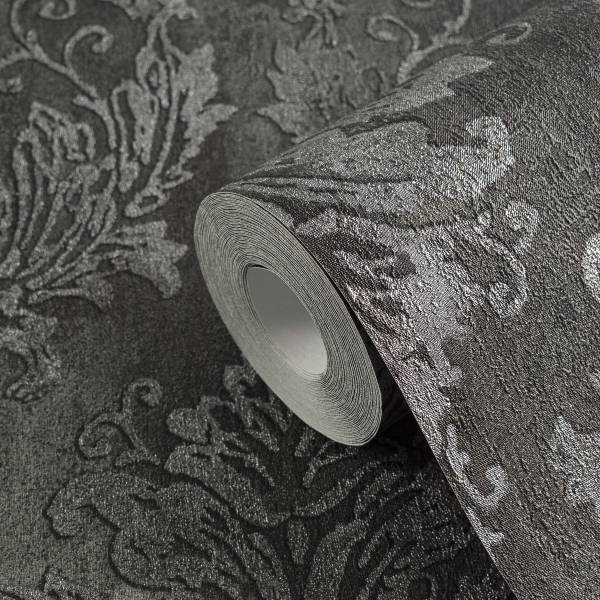 Vliestapete Hoa Luxus Ornamente - Schwarz / Grau - Image 6