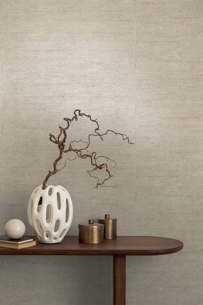 Vliestapete Hoa Stoff-Optik - Vlies - Beige - Image 3