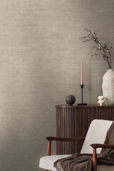Vliestapete Hoa Stoff-Optik - Vlies - Beige - Image 4