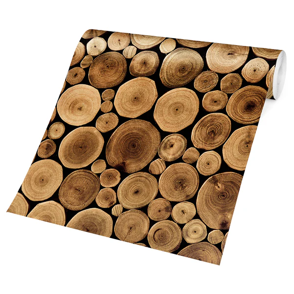 Vliestapete Homey Firewood - Vliespapier - Braun - 384 x 255 cm - Image 5