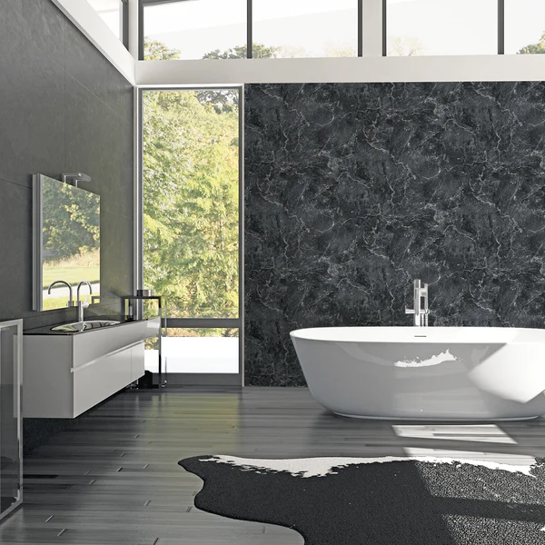 Vliestapete Monumental - Schwarz - 0,53m x 10,05m - Marmor Anthrazit Dekor - Image 4