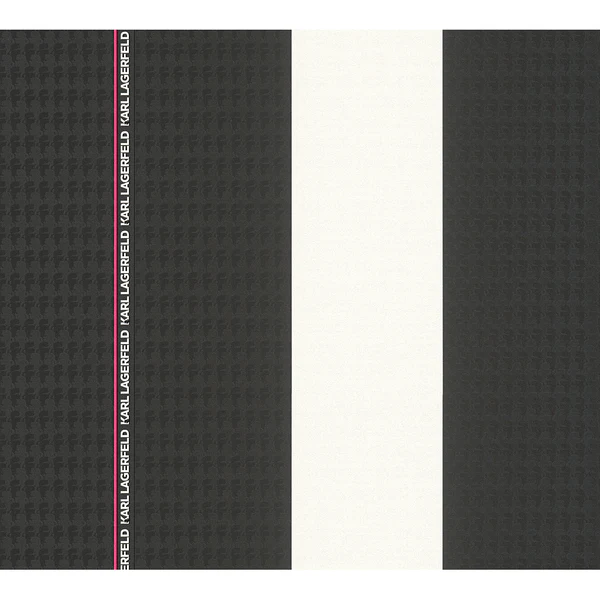 Vliestapete Ribbon - Schwarz - 0,53m x 10,05m - Schwarz / Grau