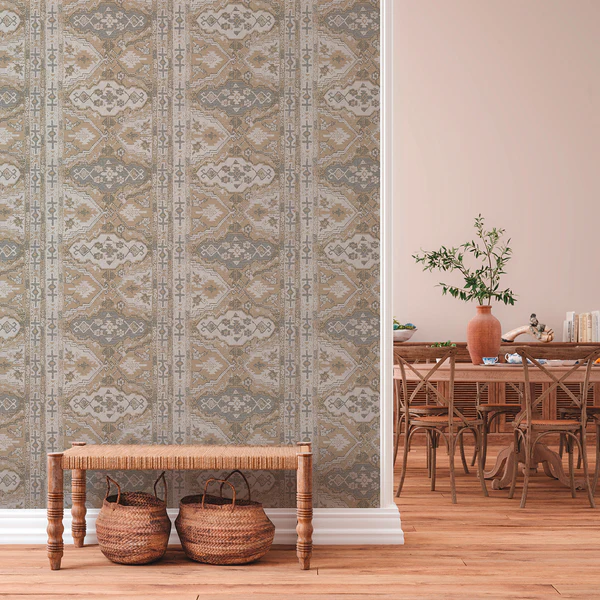 Vliestapete Said Orientalischer Teppich - Vlies - Beige / Grau - Image 3