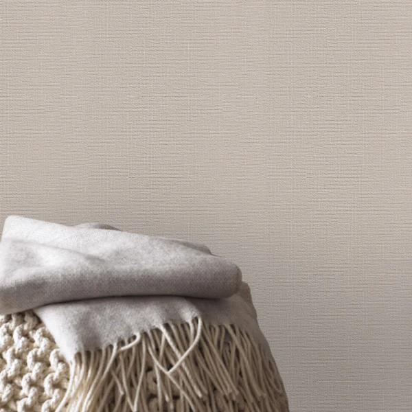Vliestapete Textil Uni - Vlies - Taupe - Image 3