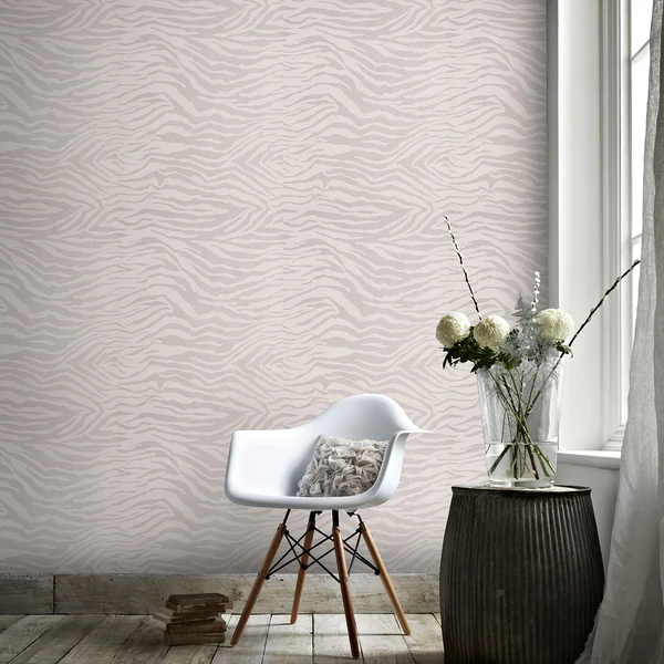 Vliestapete Zebradruck - Beige; Weiß; Grau - 0,52m x 10,05m x 0,02m - Image 2