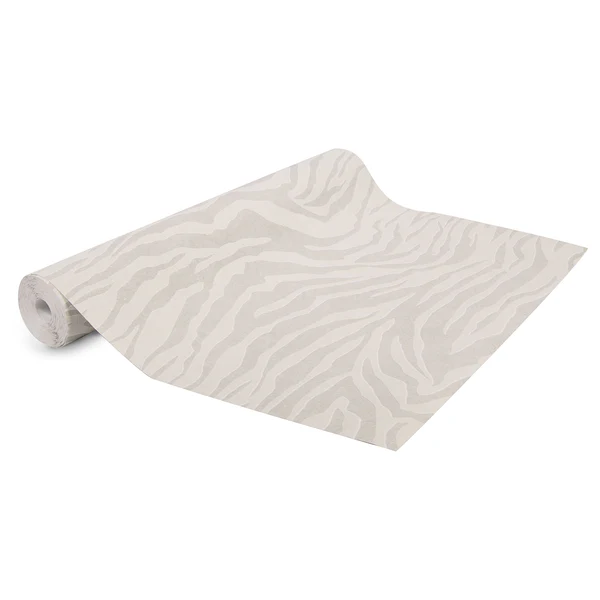 Vliestapete Zebradruck - Beige; Weiß; Grau - 0,52m x 10,05m x 0,02m - Image 3