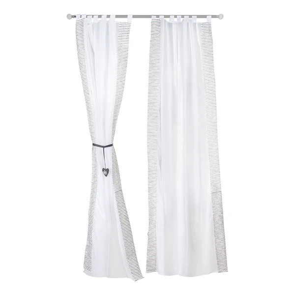 Vorhang Lil Rock Star Baby (2er-Set) - Baumwollstoff - Weiß / Grau