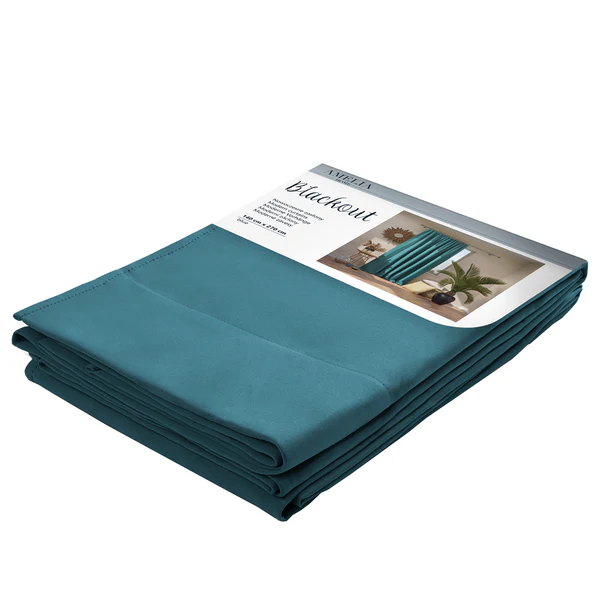 Vorhang mit Kräuselband Blackout II - Polyester - Blau