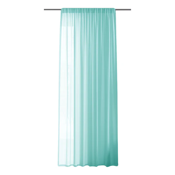 Vorhang mit Kräuselband Oilie - Polyester - Türkis - 140 x 270 cm
