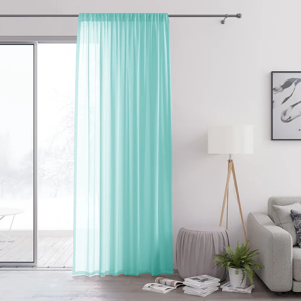 Vorhang mit Kräuselband Oilie - Polyester - Türkis - 140 x 270 cm - Image 2