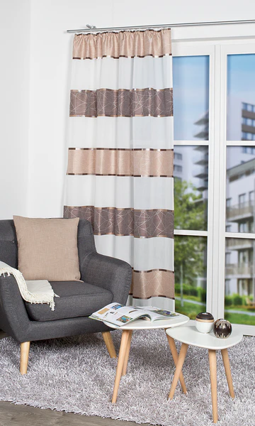 Vorhang mit Kräuselband Walter - Polyester - Cappuccino - 140 x 225 cm - Image 2