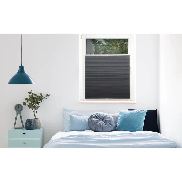 Waben-Plissee Klemmfix Save - Polyester / Aluminium - Dunkelgrau - 80 x 210 cm - Image 2