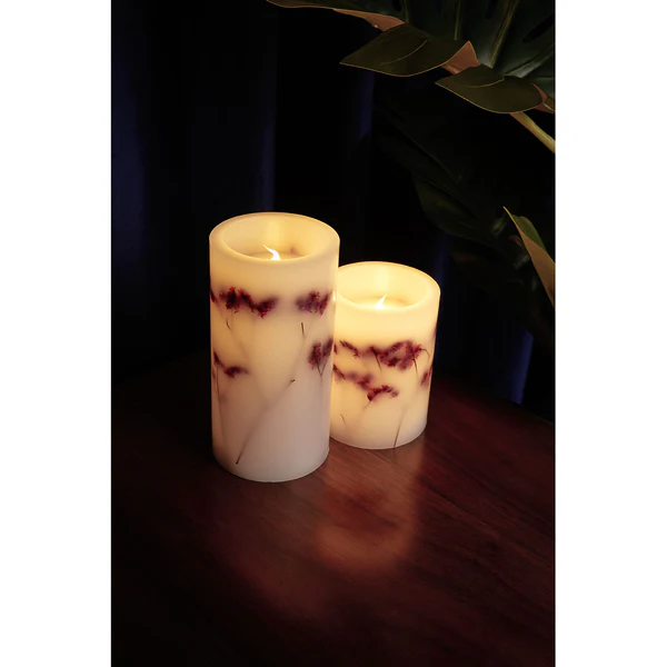 Wachskerze Shiny  Bloom (2er-Set) - Wachs - 2-flammig - Image 4