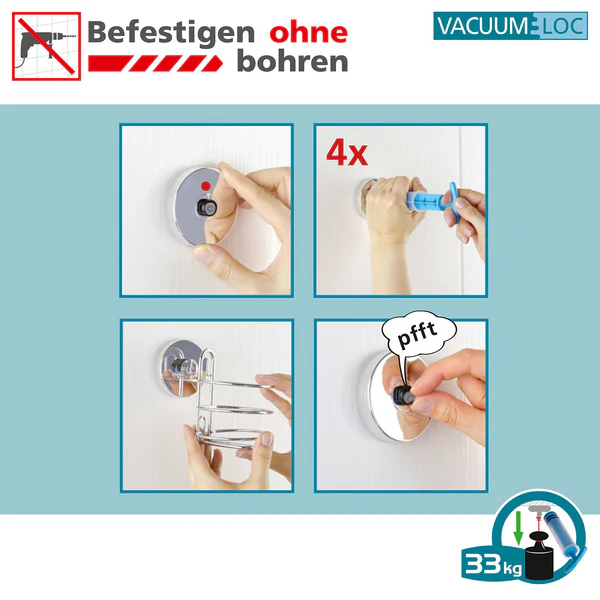 Wandablage Vacuum-Loc Quadro II - Edelstahl rostfrei / ABS - Chrom - Image 9