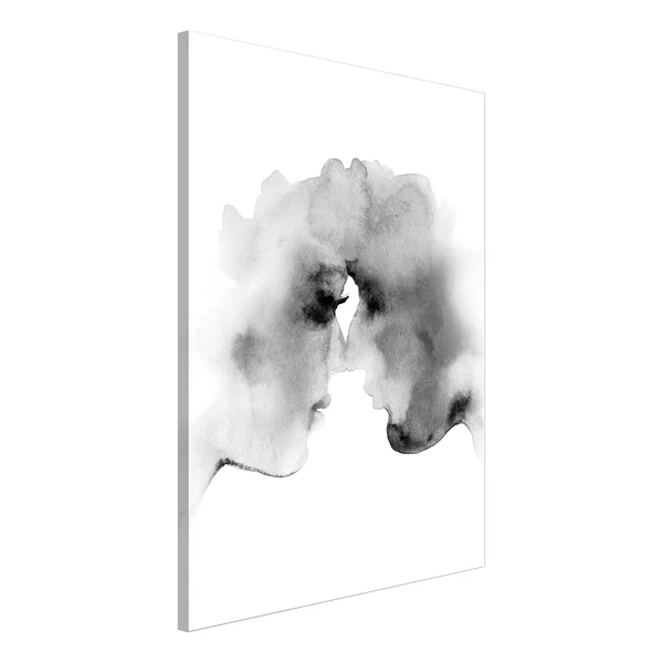 Wandbild Blurred Thoughts - Holzwerkstoff & Leinen - Schwarz-Weiß - Image 3