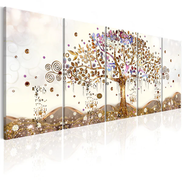 Wandbild Dazzling Tree - Leinwand - Beige - 200 x 80 cm - Image 3