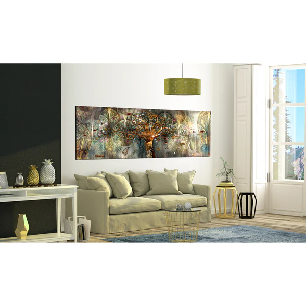 Wandbild Land of Happiness - MDF / Leinwand - Mehrfarbig - 120 x 40 cm - Image 2
