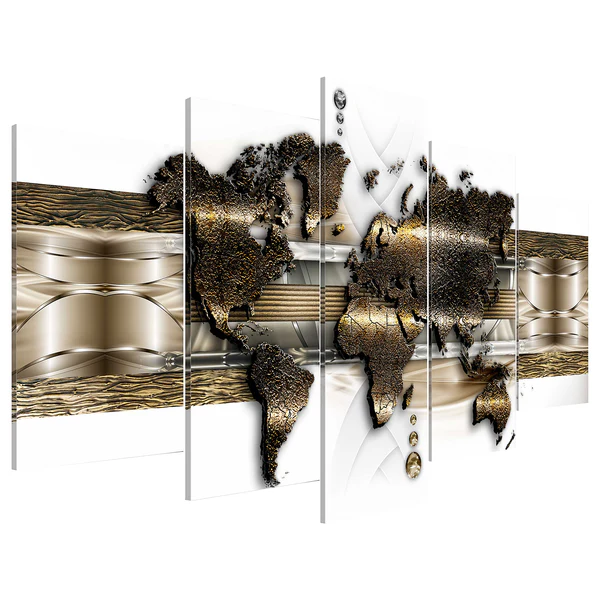 Wandbild Metalic World - Leinwand - Gold - 200 x 100 cm