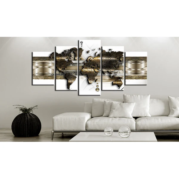 Wandbild Metalic World - Leinwand - Gold - 200 x 100 cm - Image 2