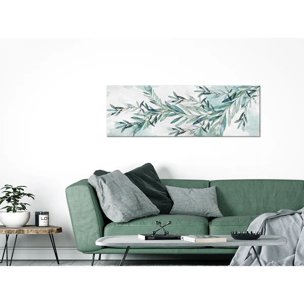 Wandbild Mint Calm - Leinwand - Grün - 120 x 40 cm - Image 2