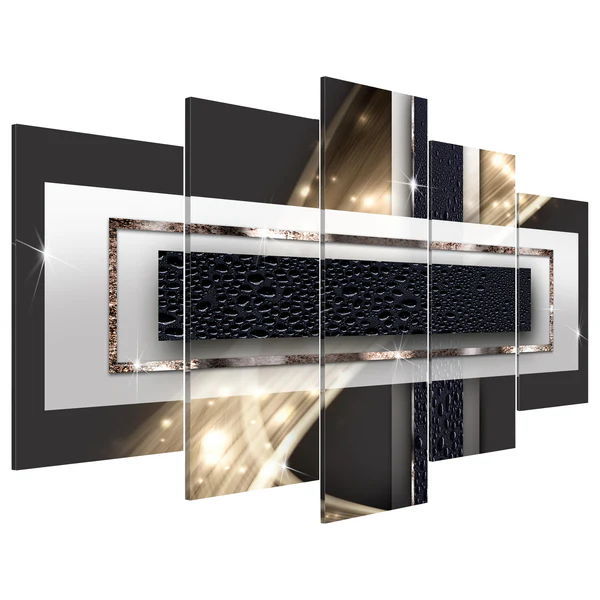 Wandbild Night Storm - MDF / Leinwand - Mehrfarbig - 200 x 100 cm