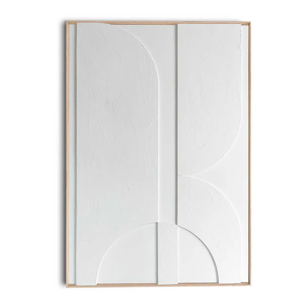 Wandbild Relief Mars - MDF Rahmen - 70 x 100 cm - Weiß