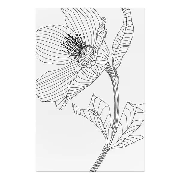 Wandbild Spring Sketch - Holzwerkstoff & Leinen - Schwarz-Weiß