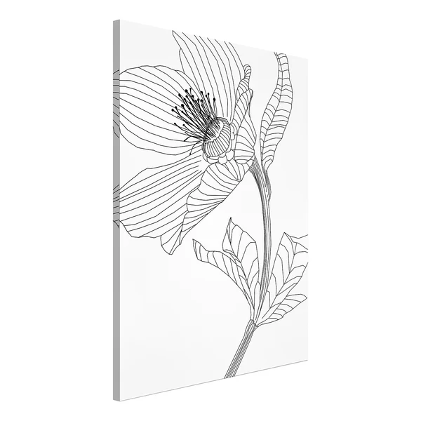 Wandbild Spring Sketch - Holzwerkstoff & Leinen - Schwarz-Weiß - Image 3