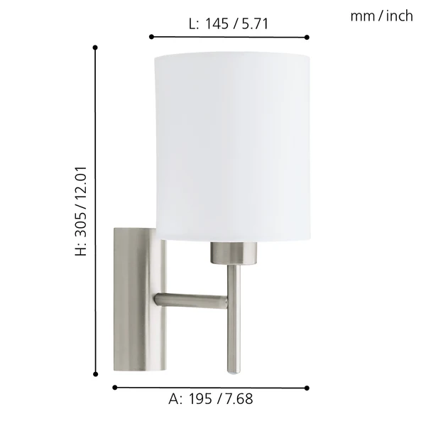 Wandfackel Pasteri - Webstoff / Stahl - 1-flammig - Weiß - Image 3