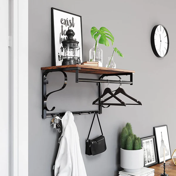 Wandgarderobe Montevallo - Metall - Braun / Schwarz - Image 2