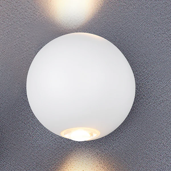Wandleuchte Avisio Typ A - Aluminiumguss / Acrylglas - Weiß - Weiß