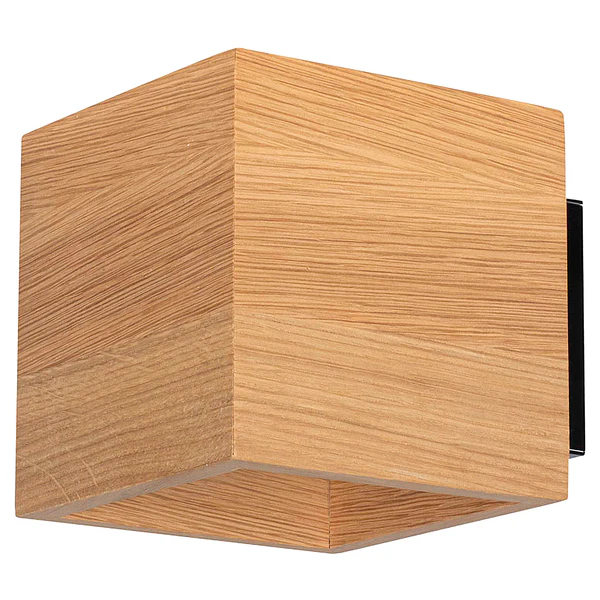 Wandleuchte Block Wood - Eiche Massiv - Eiche / Schwarz - 1-flammig - Image 3