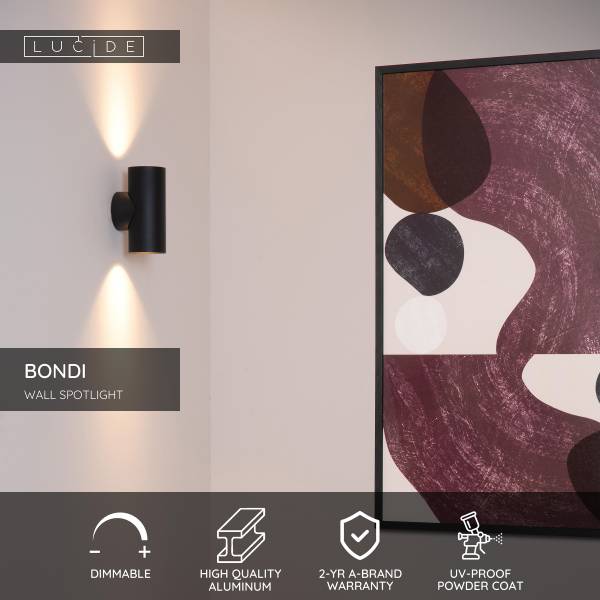 Wandleuchte Bondi - Aluminium - Schwarz - Image 7