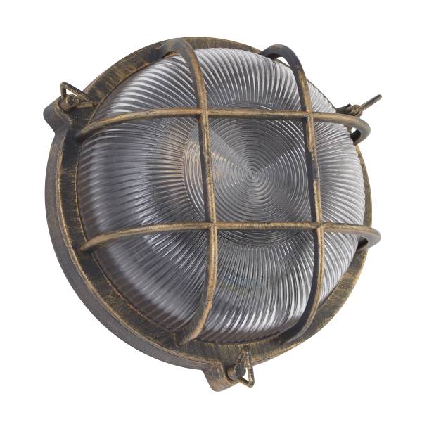 Wandleuchte Bulkhead - Schwarz - Gold - Aluminium - 27 x 27 x 11 cm - Image 5