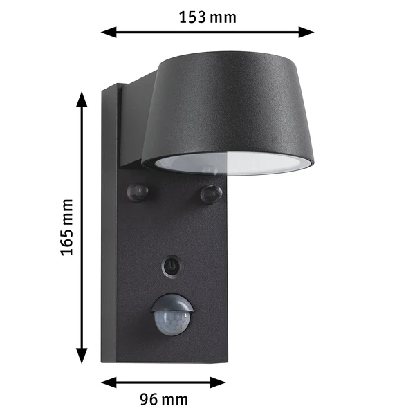 Wandleuchte Capea mit Sensor - Aluminium - Grau - 1-flammig - Image 9