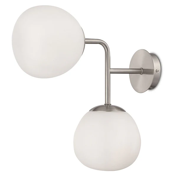 Wandleuchte Erich Typ A - Milchglas / Metall - 2-flammig
