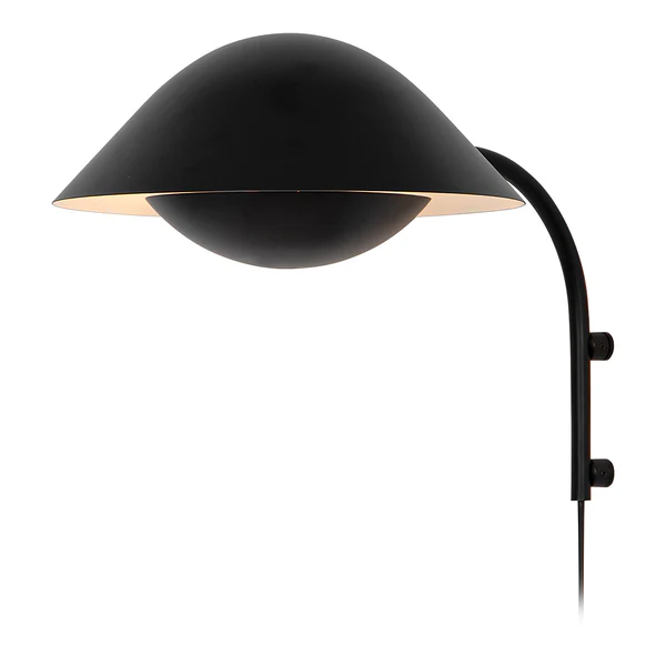Wandleuchte Freya - Aluminium - Schwarz - 1-flammig
