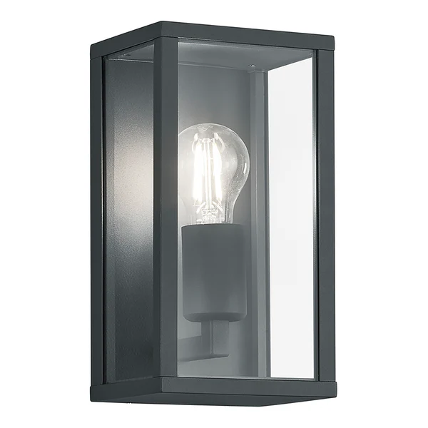 Wandleuchte Garonne - Glas / Aluminium - 1-flammig - Schwarz