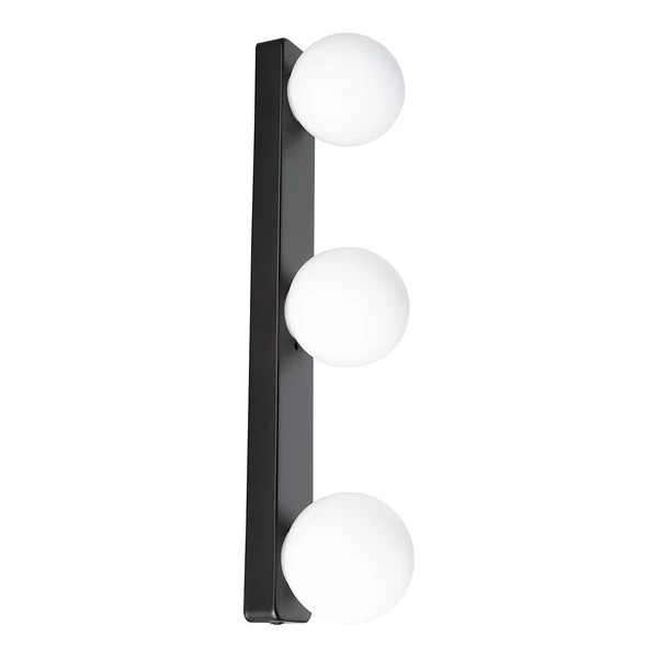Wandleuchte Gove Balken - Opalglas / Aluminium - 3-flammig - Schwarz - Image 6