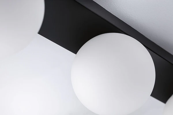 Wandleuchte Gove Balken - Opalglas / Aluminium - 3-flammig - Schwarz - Image 7