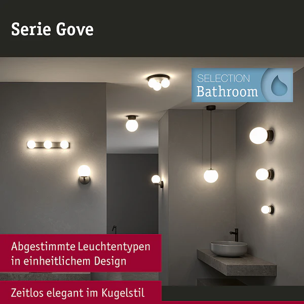 Wandleuchte Gove Balken - Opalglas / Aluminium - 3-flammig - Schwarz - Image 8