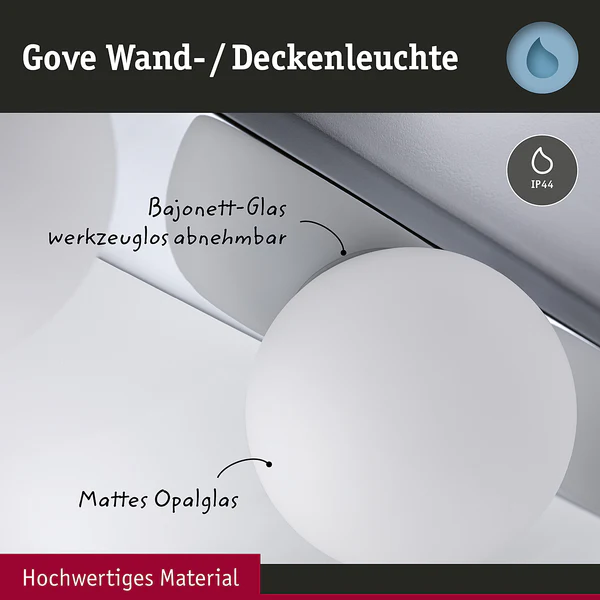 Wandleuchte Gove Balken - Opalglas / Chrom - 3-flammig - Chrom - Image 8