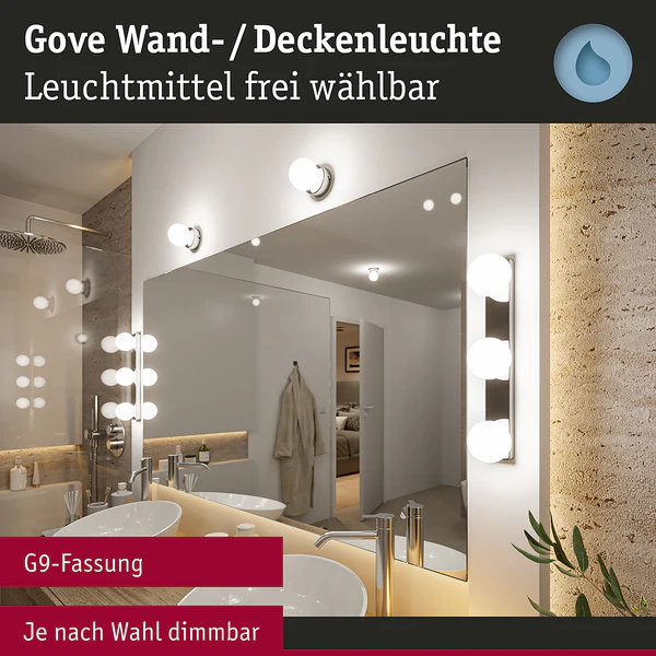 Wandleuchte Gove Balken - Opalglas / Chrom - 3-flammig - Chrom - Image 9