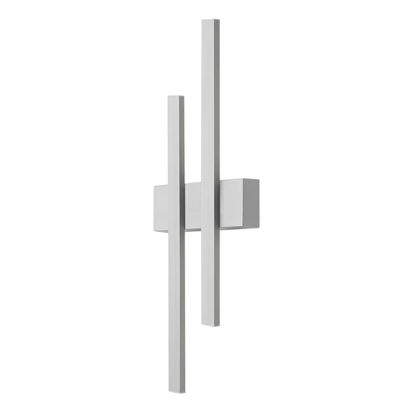 Wandleuchte Graz III - Polycarbonat / Eisen - 2-flammig - Silber