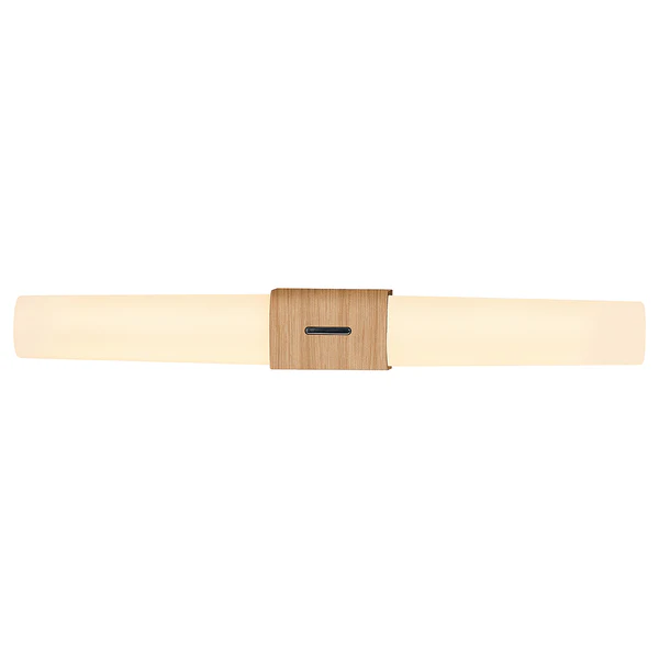 Wandleuchte Helva Double Basic - Polycarbonat - 1-flammig - Eiche Dekor - Image 3