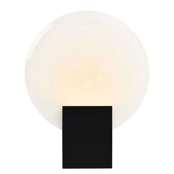 Wandleuchte Hester - Kunststoff / Glas - 1-flammig - Schwarz - Schwarz