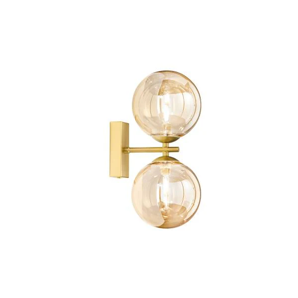 Wandleuchte Honey - Farbglas / Aluminium - 2-flammig - Gold - Image 2
