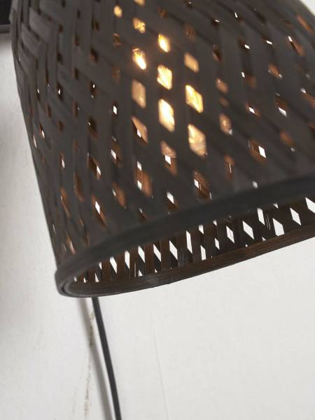 Wandleuchte Java - Bambus - Schwarz - Schwarz - Image 8
